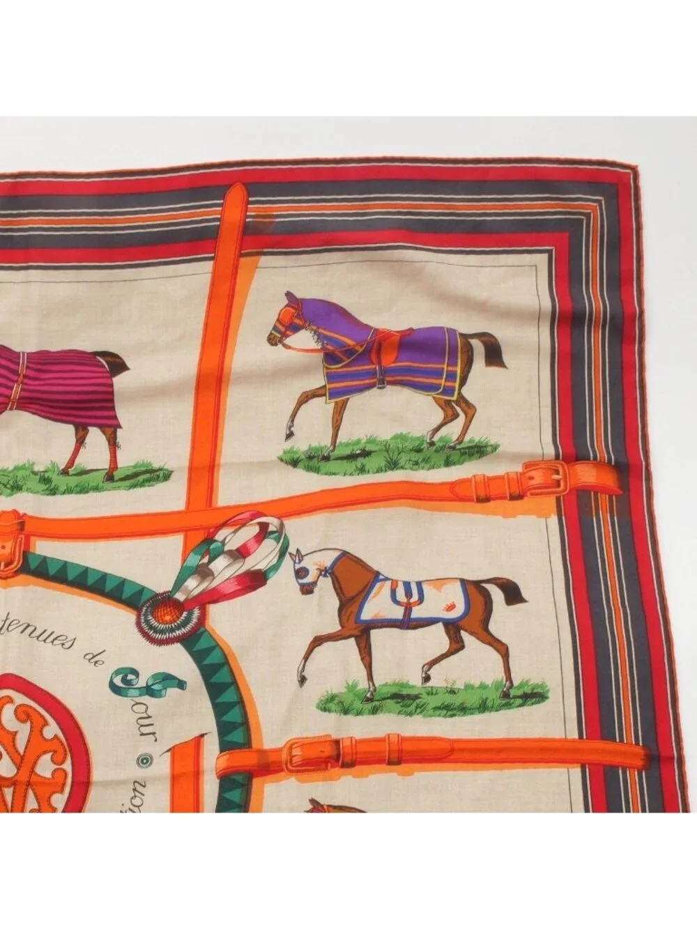 Hermes Carre Geant Couvertures Et Tenues de Jour Horsewear Cashmere Silk Scarf